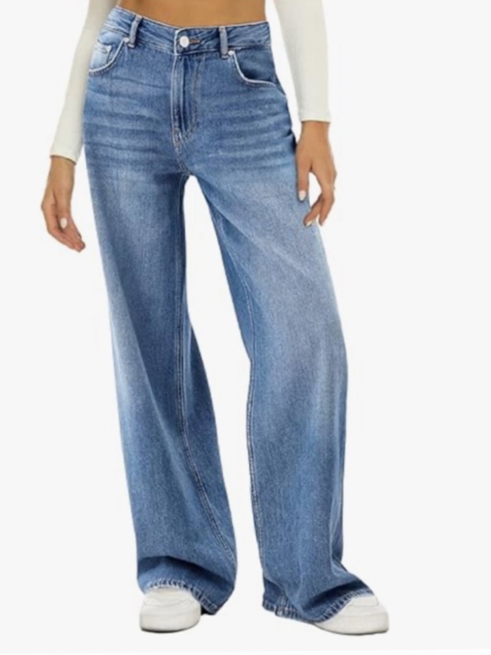 NWOT High Waist Baggy Wide Leg Jeans